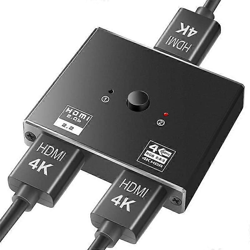 2 in 1 Out Two Ways HDMI Switcher 4K 60Hz