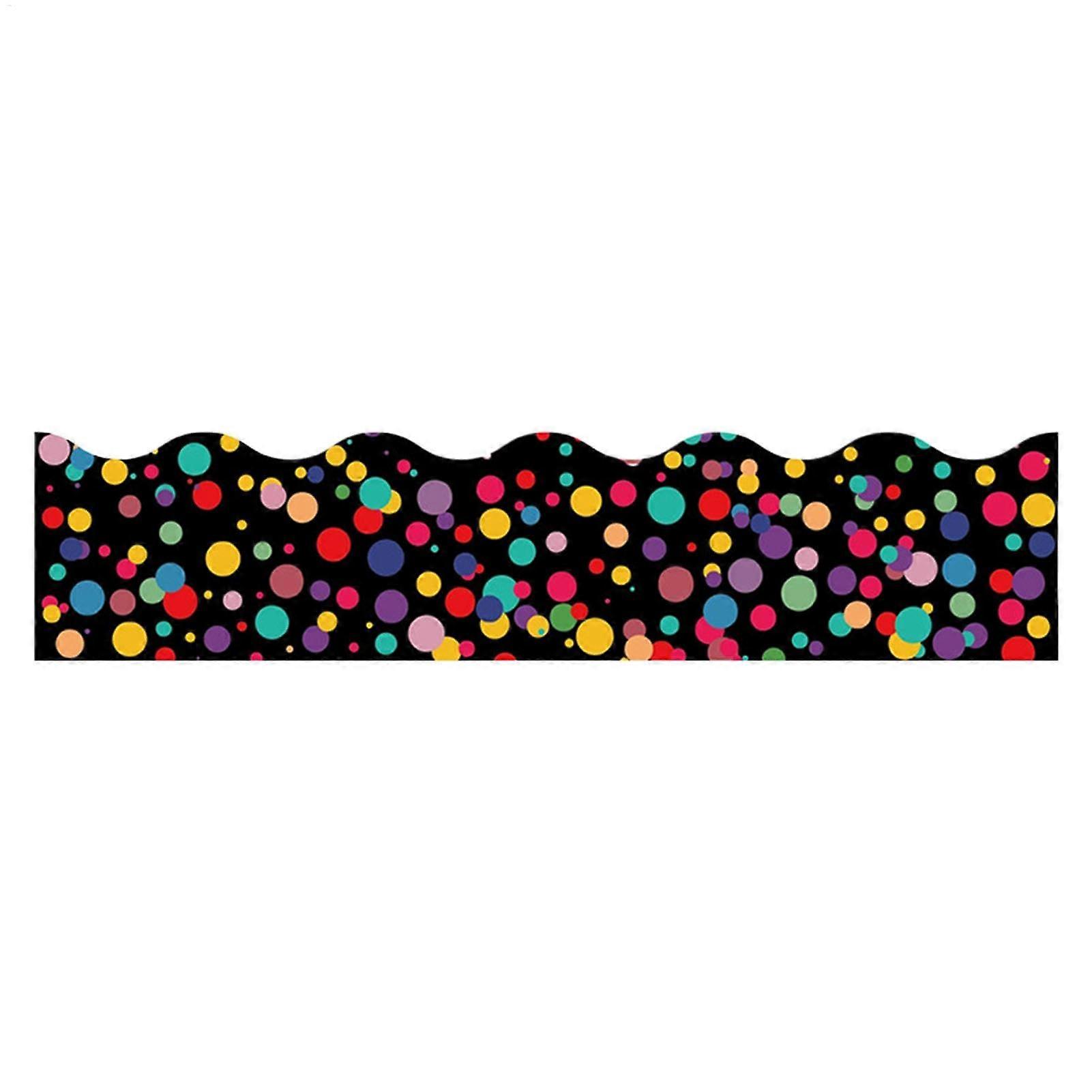 Bulletin board border stickers, school bulletin board border with colorful trim and dots