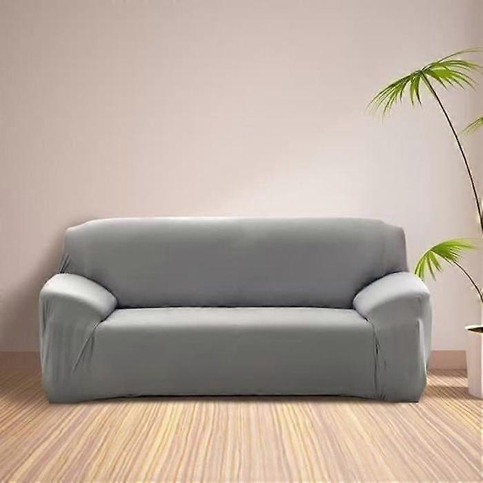3 Seater Sofa Cover - MONDEER - Grey - Polyester - Removable - Stretch