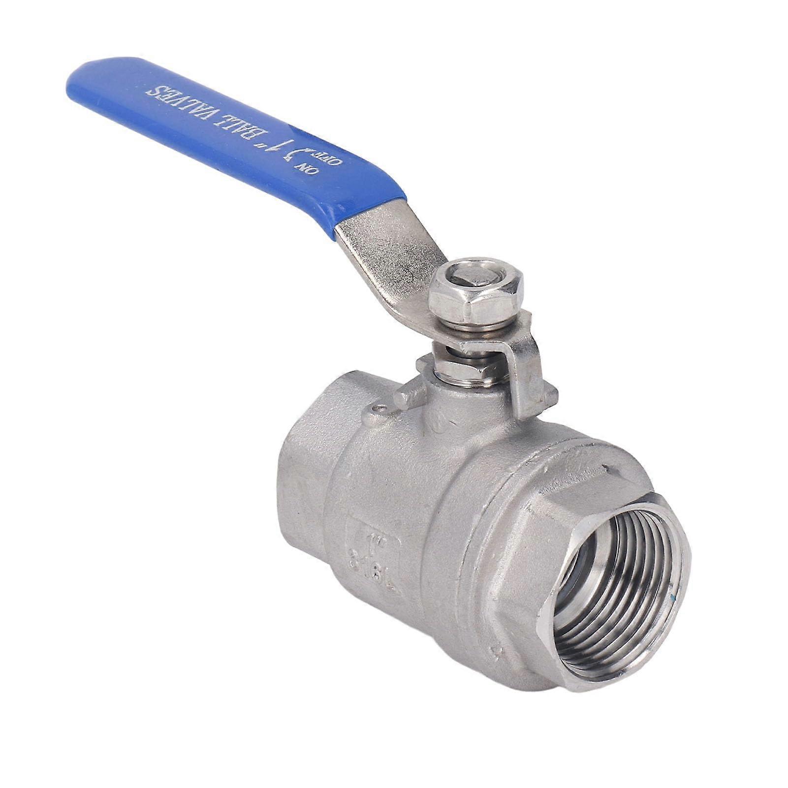 2Piece Ball Valve, Stainless Steel Internal Thread Ball Valve DN25, Straight Valve with Full Port, Full Port Water Stop ShutOff Valve for Faucet.