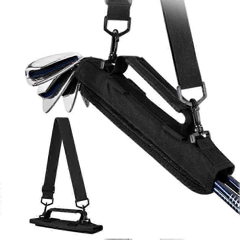 Compact Canvas Golf Club Carrier Bag - Easy-to-Carry Practice Bag with Storage Pocket for Golf Accessories & Equipment