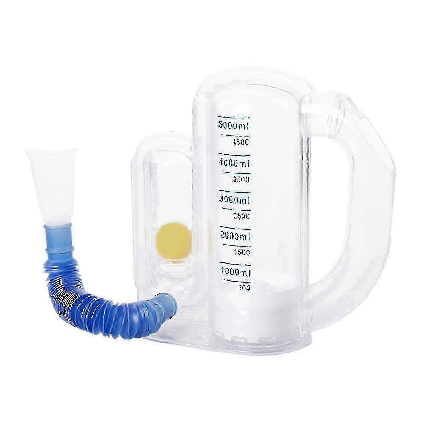Incentive Spirometer 5000ml Volume Measurement With Flow Rate Indicator, Deep Breathing Trainer Students Children Adults Elderly Lung Exerciser Device