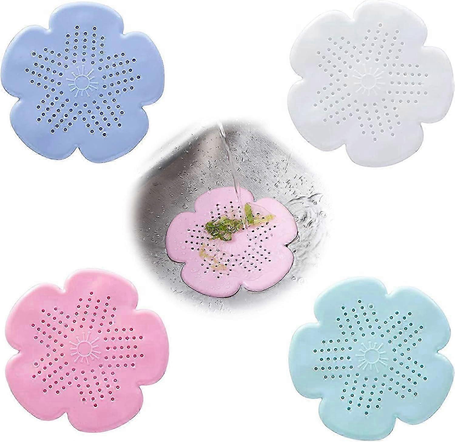 4pcs Universal Silicone Drain Douche Piège à cheveux Silicone Drain Protector Universal Drain Plug