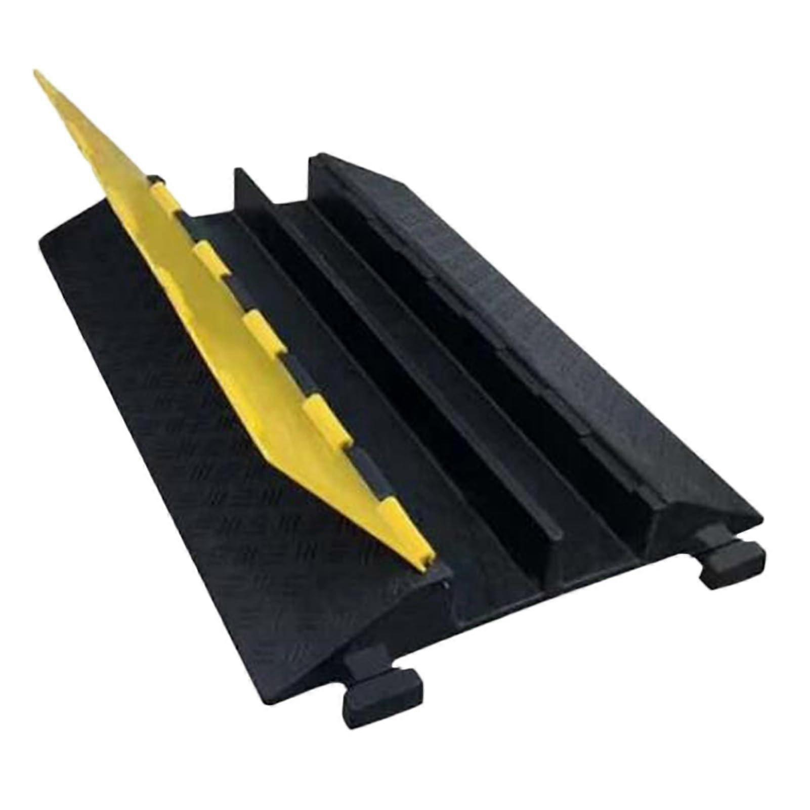 Speed Bump Speed Ramp Rubber Speed Hump with 2 Cable Channels Garage Ramp AddOn School Speed Bump 90x58x9cm