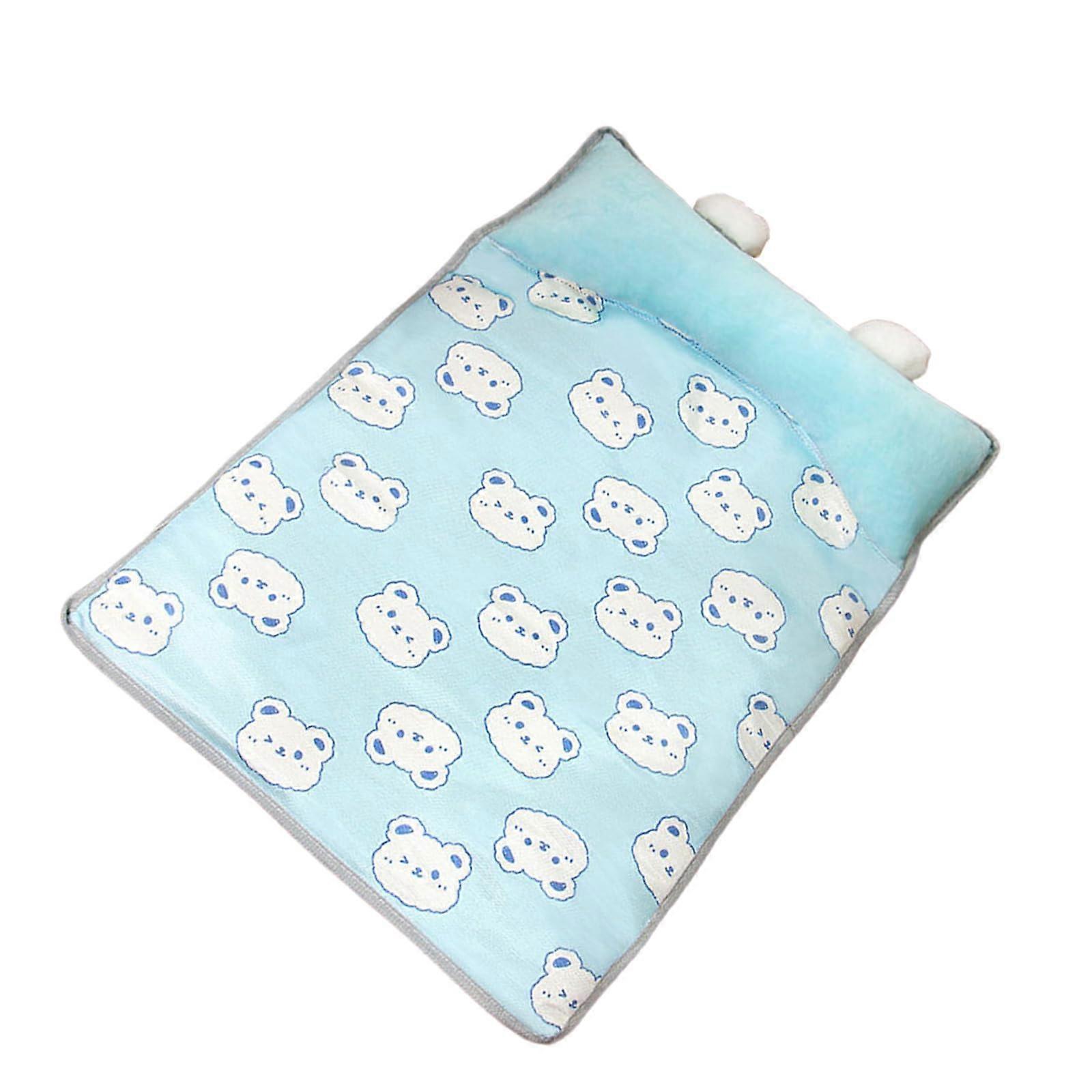 Antislip Cooling Cushion for Small Dogs and Cats, Winter Use, Soft Fabric Pet Mat, Easy Maintenance, Indoor Accessory, Blue