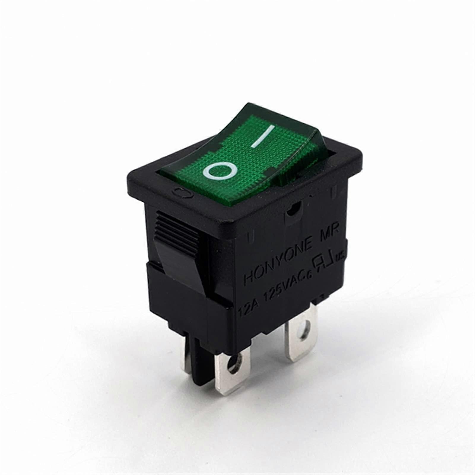 Rocker Switch 5Pcs 15x21mm MR6B Series 220VAC with Lamp ONOff 4Pin DPST Mini Rocker Switch 12A 125VAC ZMGXDITA Ref: 6264