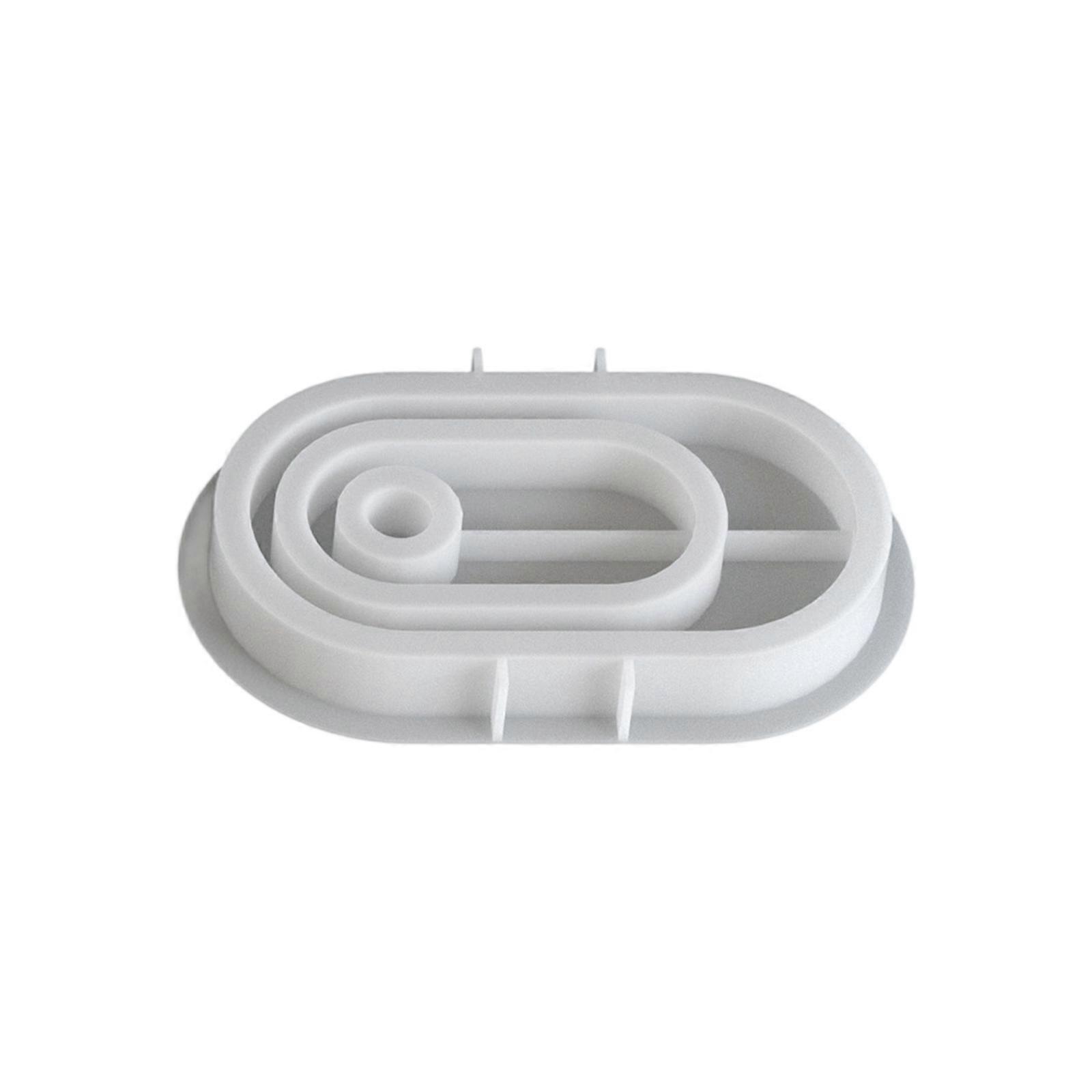 Unique Geometric Pattern Silicones Candle Holder Tray Mold Easy Releases Taper Candlestick Stand Crafting Supplies Multicolor
