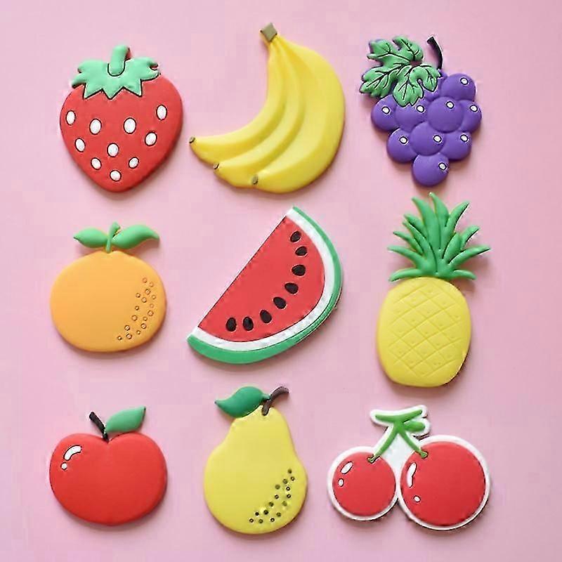9pcs Cute Cartoon Fruit-Shaped Whiteboard Refrigerator Magnets