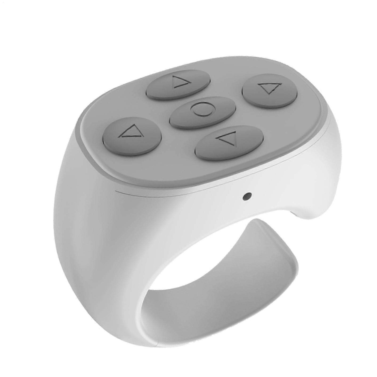Wireless Scrolling Ring  Camera  Video Remote Shutter  Scroller Page Turner Clicker, White