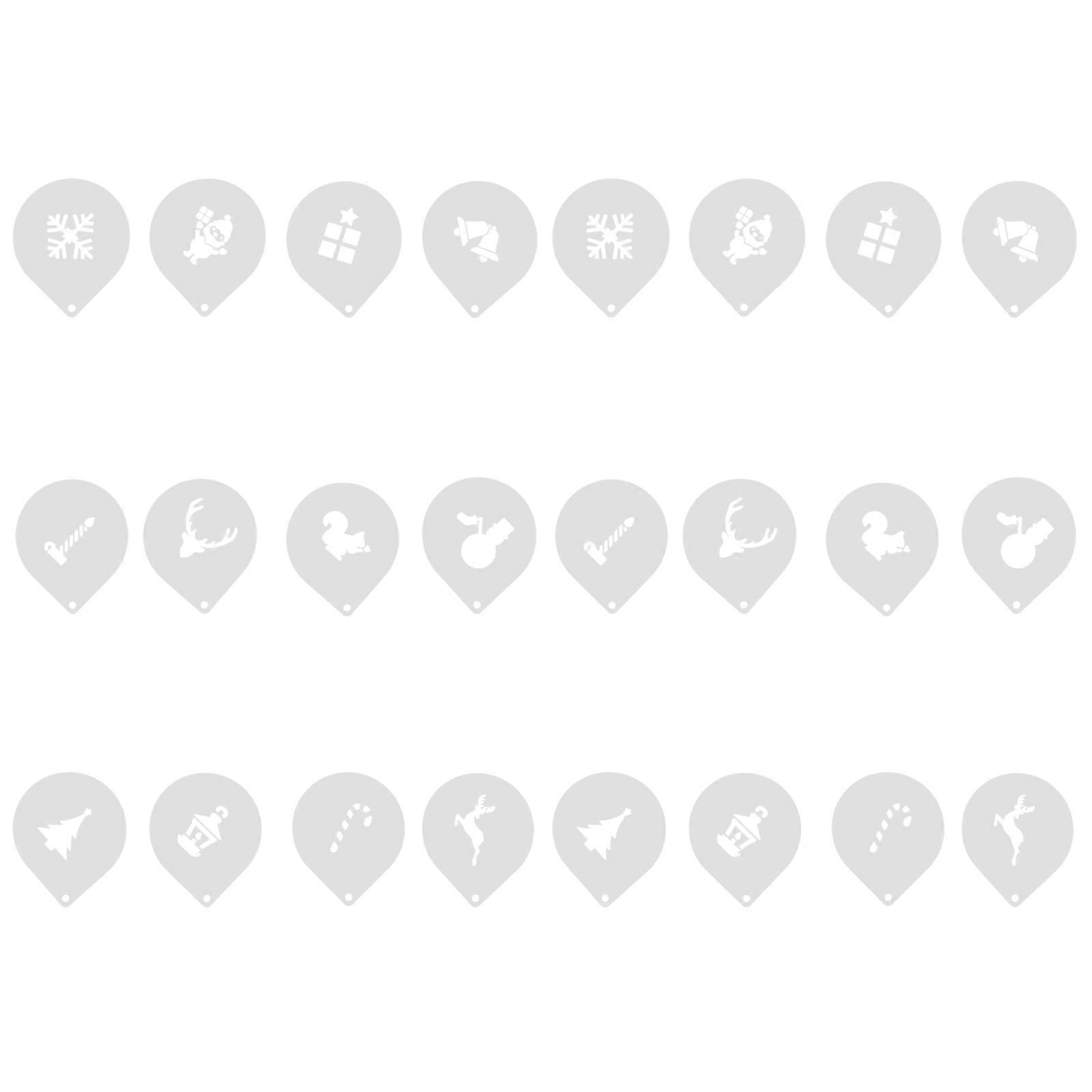 24Pcs Coffee Stencils DIY Cappuccino Latte Milk Art Templates Set (White)
