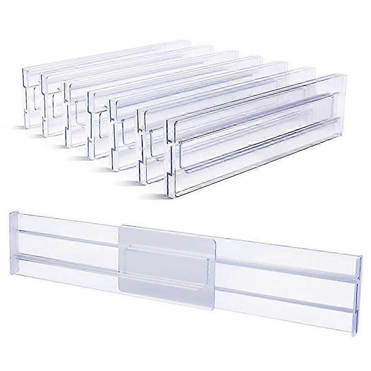 8PCS Adjustable Drawer Dividers for Cabinet Storage & Clothes Organizer - Kitchen Drawer Separators for Drawers