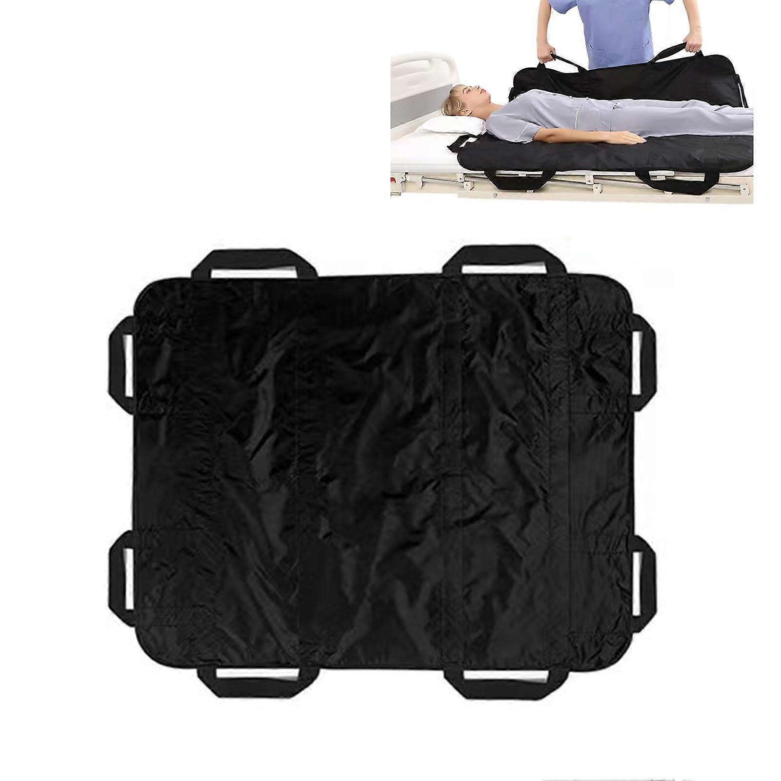Waterproof Sliding Sheets for Elderly With Reinforced Handles Positioning Bed Pad Washable Reusable Transfer Sheet Black