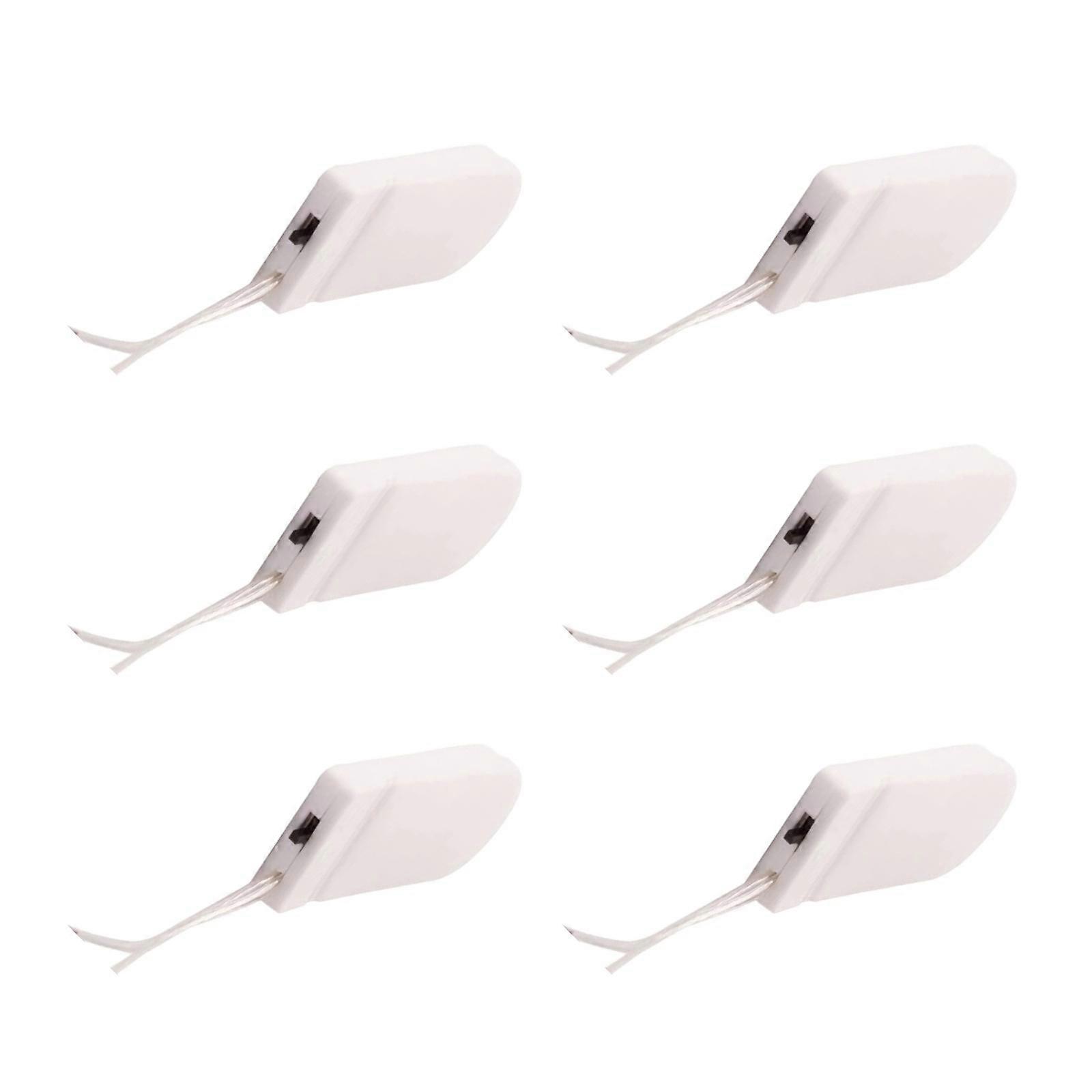 6pcs CR2032 Battery Holder With On/Off Power Button Plastic Case For Electronics Accessories Battery Box  White