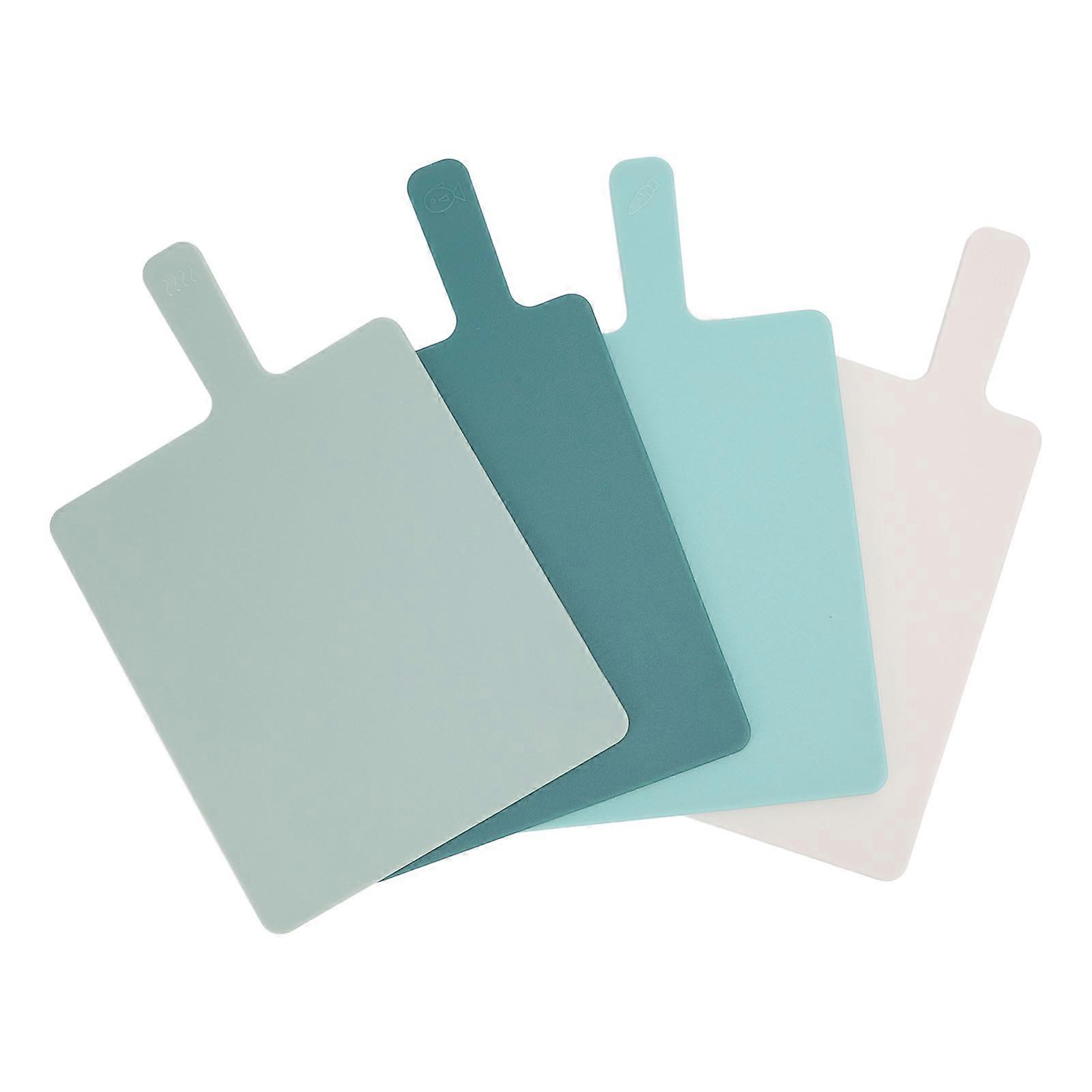 4PCS Color Coded Plastic Cutting Boards Set 23.5x20cm with Stand
