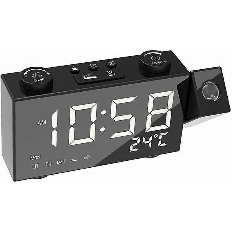 Creative Projection Clock Smart Alarm Clock Laser Multi-function Digital Clock FM Radio LED Large Screen