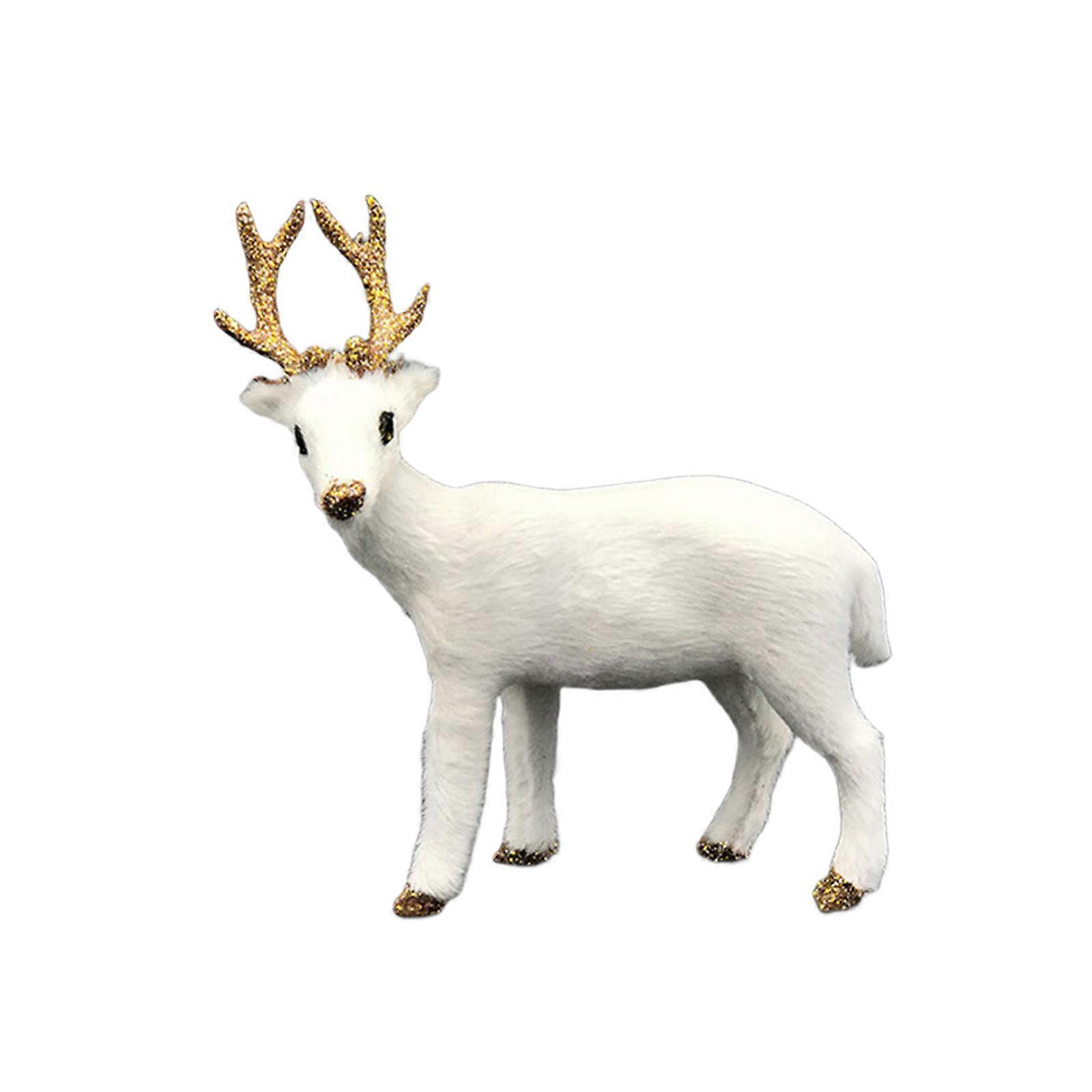 Christmas Reindeer Figurines Decorations Standing Deer Figures Deer Animal Model for Home Wine Cabinet Table Decors Multicolor