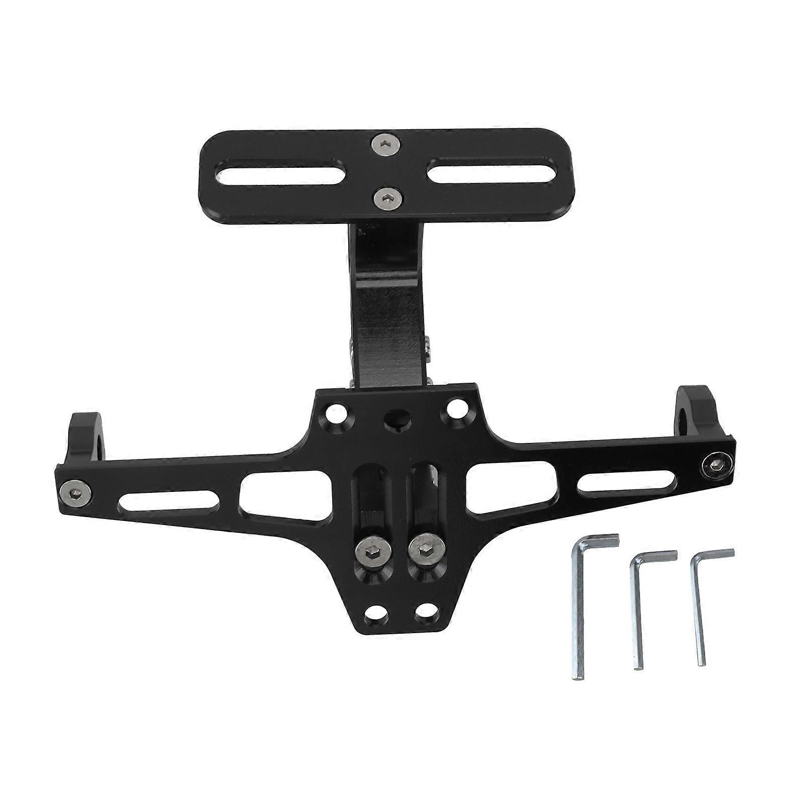 Support de plaque d'immatriculation de moto, alliage d'aluminium CNC, universel et réglable, noir