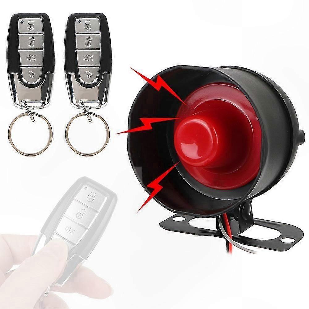 Universal 12V Car Alarm System with 2 Remotes, Adjustable Sensitivity, Easy Installation Anti-Theft Security for Vehicles
