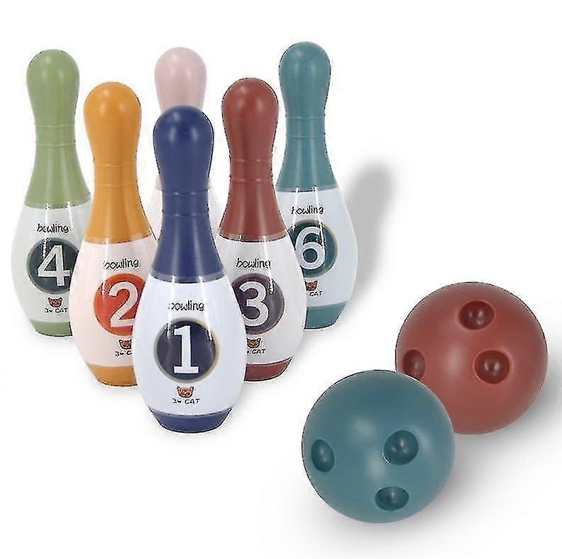 Children 's Indoor Bowling Toy Set, Contain 6 Bottles And 2 Balls A...