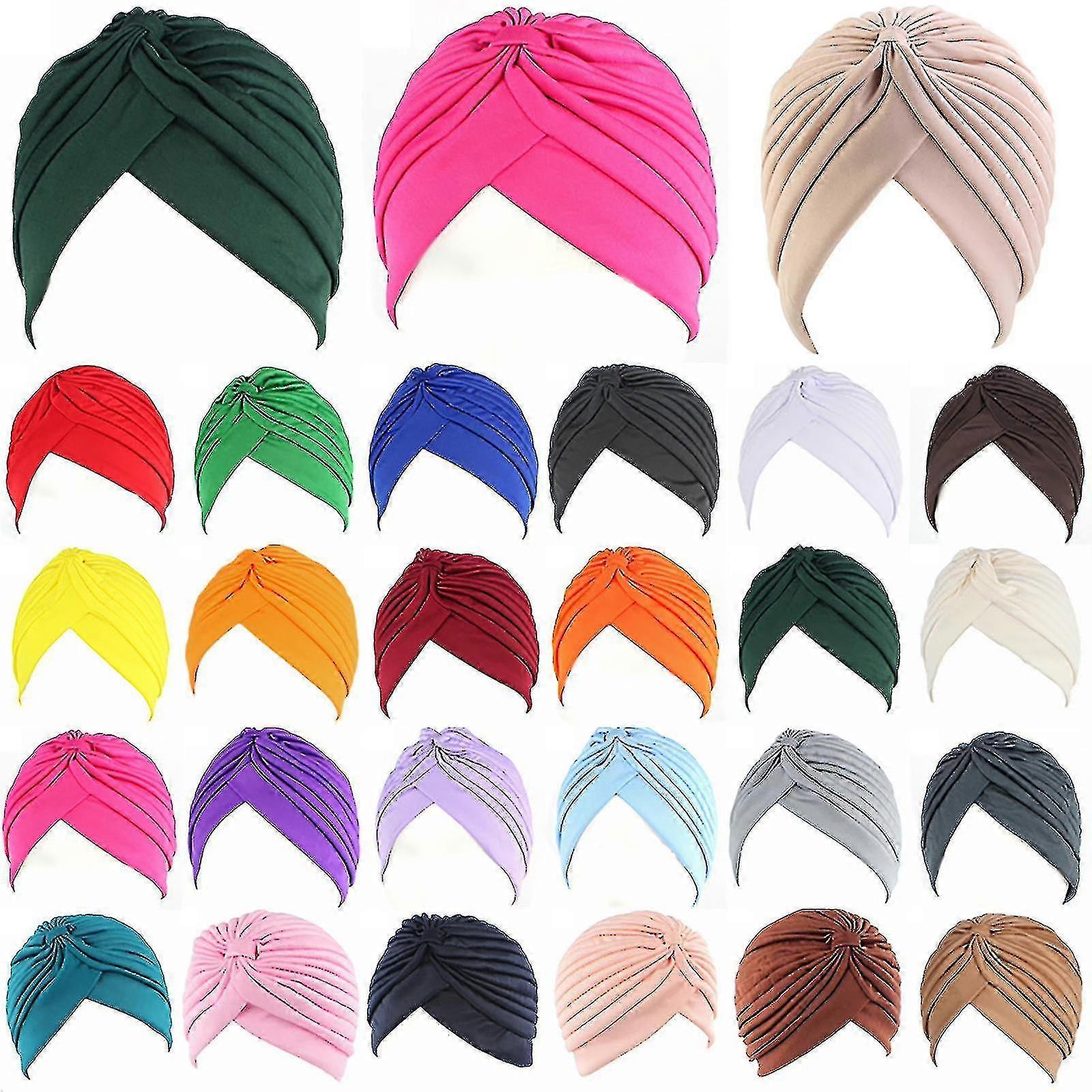Ladies' headscarf hat, solid color pom-pom style, polyester fiber, one size fits all