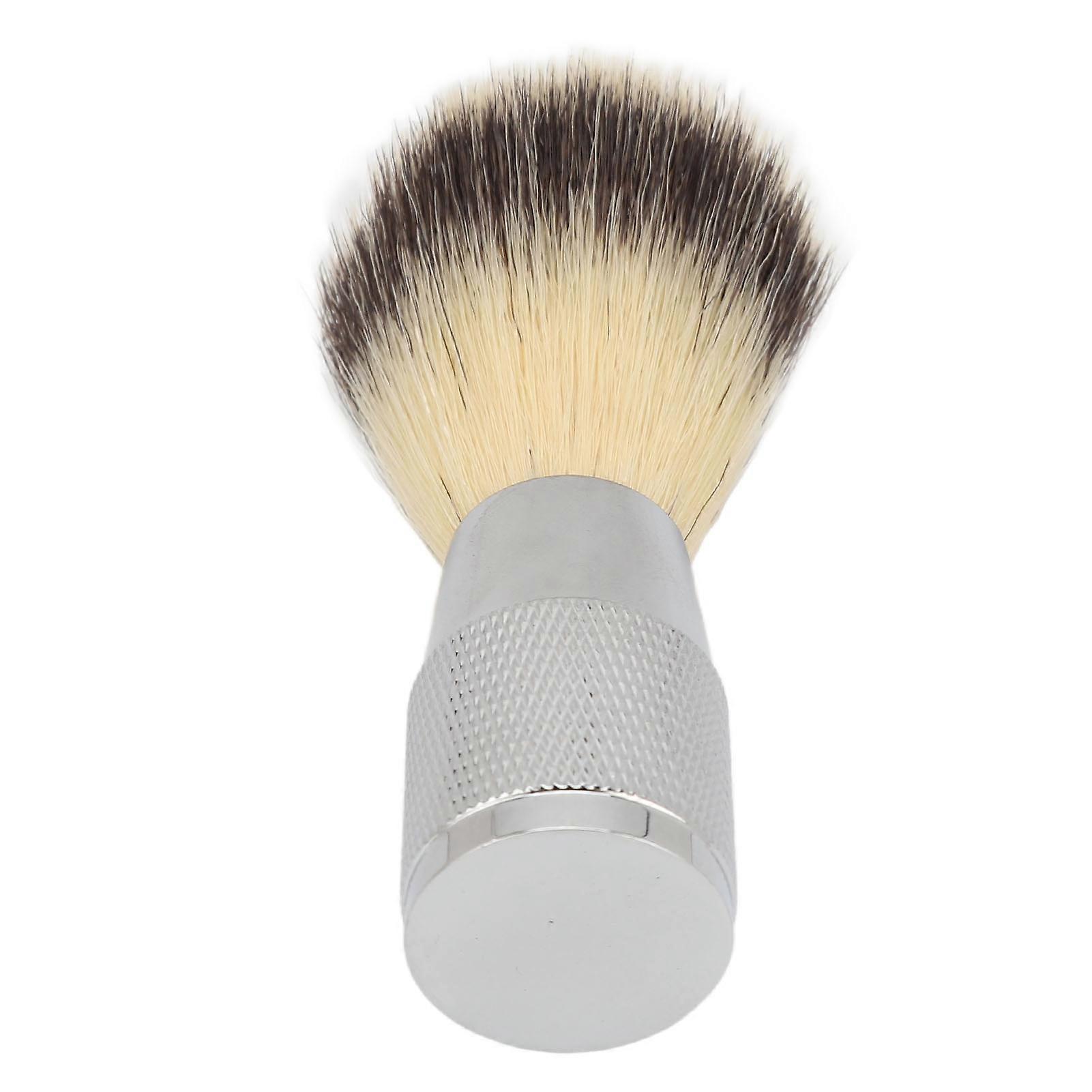 Portable Men’s Shave Brush with Synthetic Bristles & Curved Handle