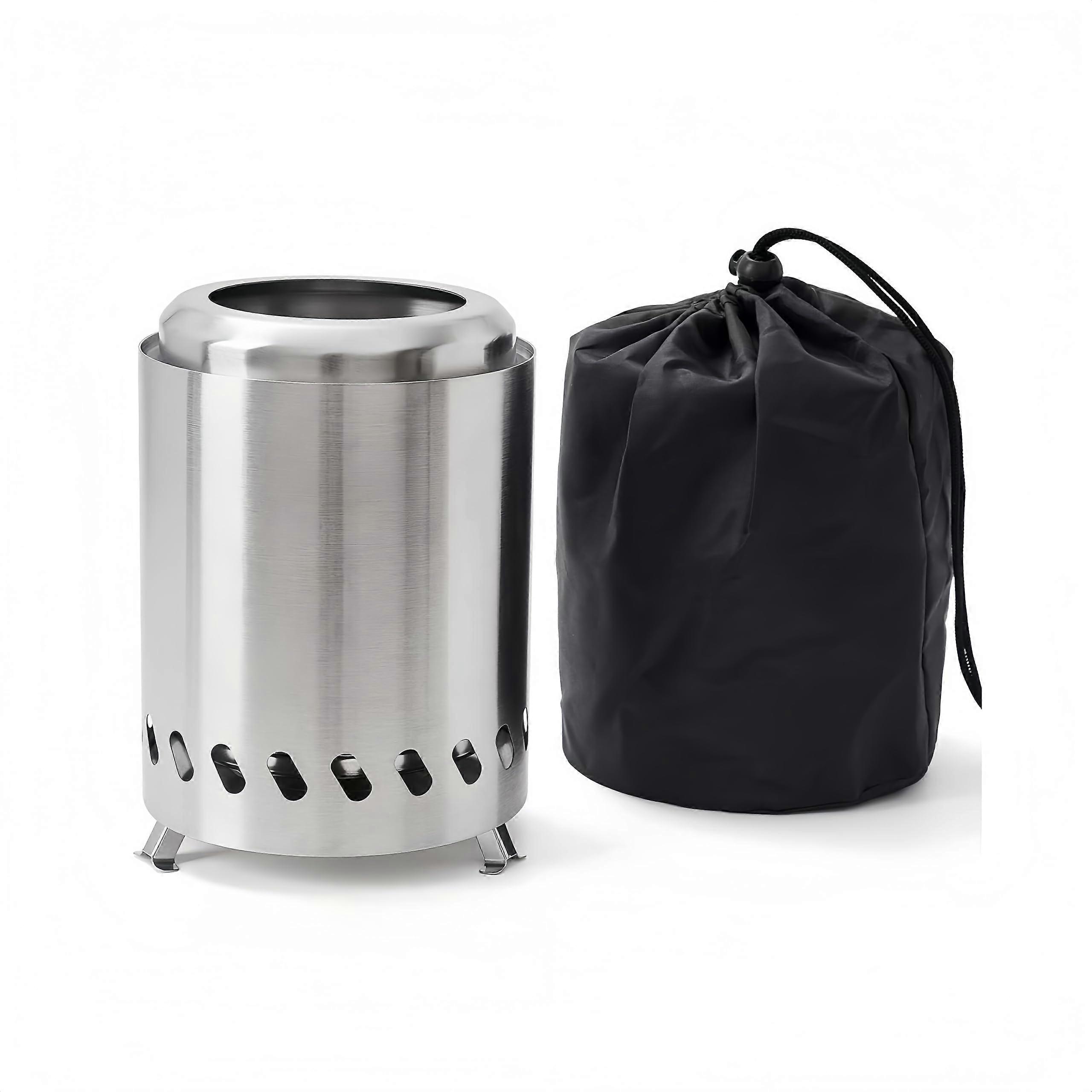 Small Smokeless Fire Pit 7.9 x 5.5 in Portable Tabletop Fire Pit for Camping Outdoor Patio Stainless Steel with Foldable Stand and Travel Bag