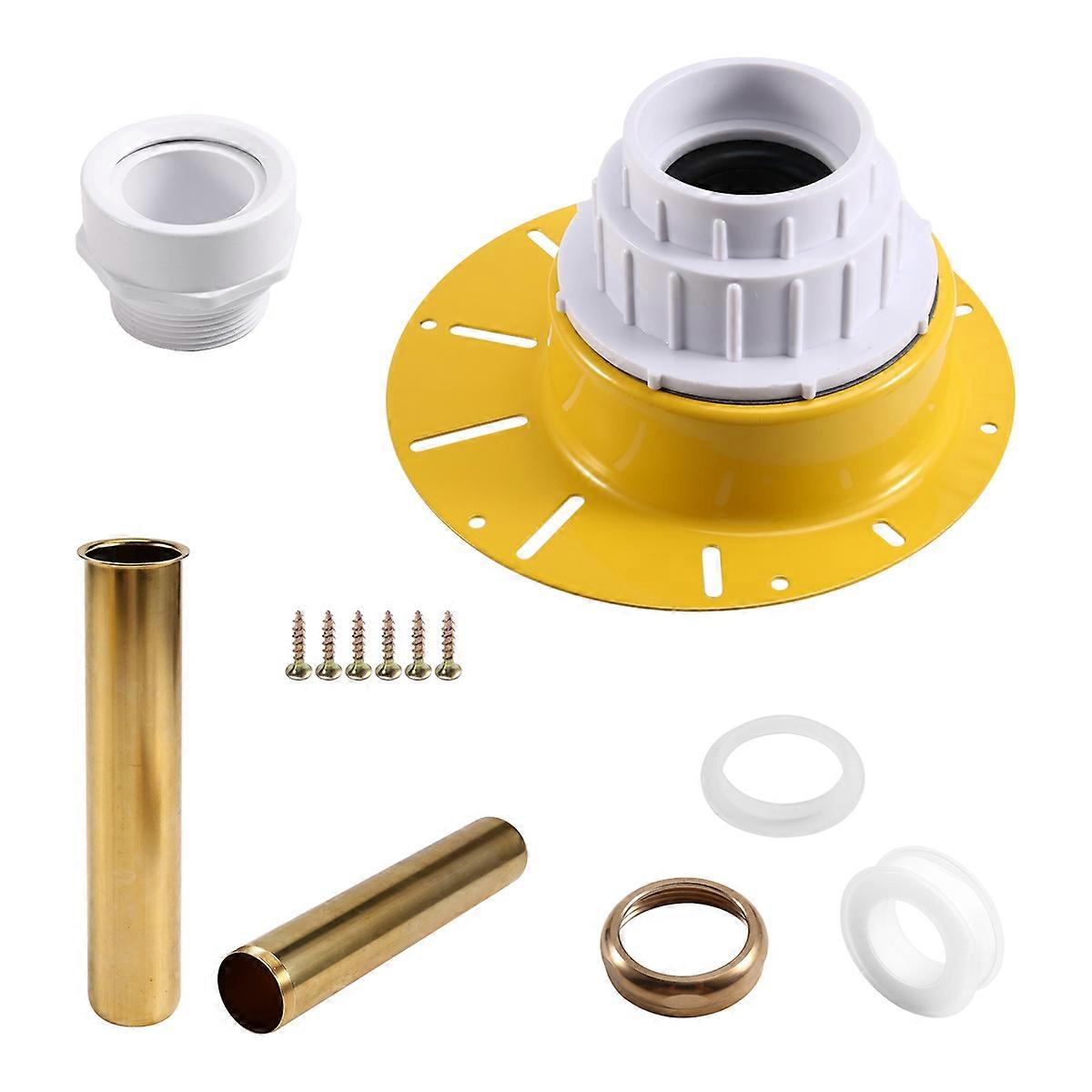 For Freestanding Bathtub Installation Kit with White Pipe and Brass Pipes