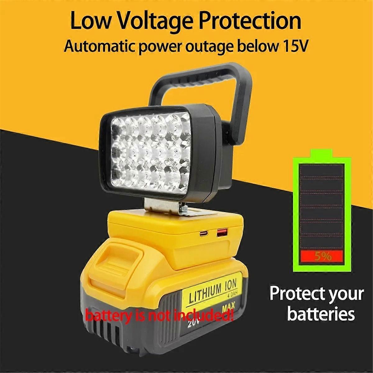 Portable Lanterns Lamp 18 Beads LED Work Light Spotlight Torch for XR 18V 20V Li-Ion Battery DCB180 DCB183 