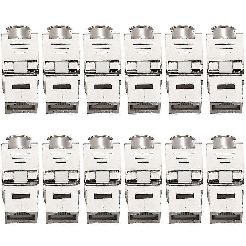 Für 12 Stück RJ45 Cat7 Zinklegierung Netzwerkbuchse Steckverbinder Adapter
