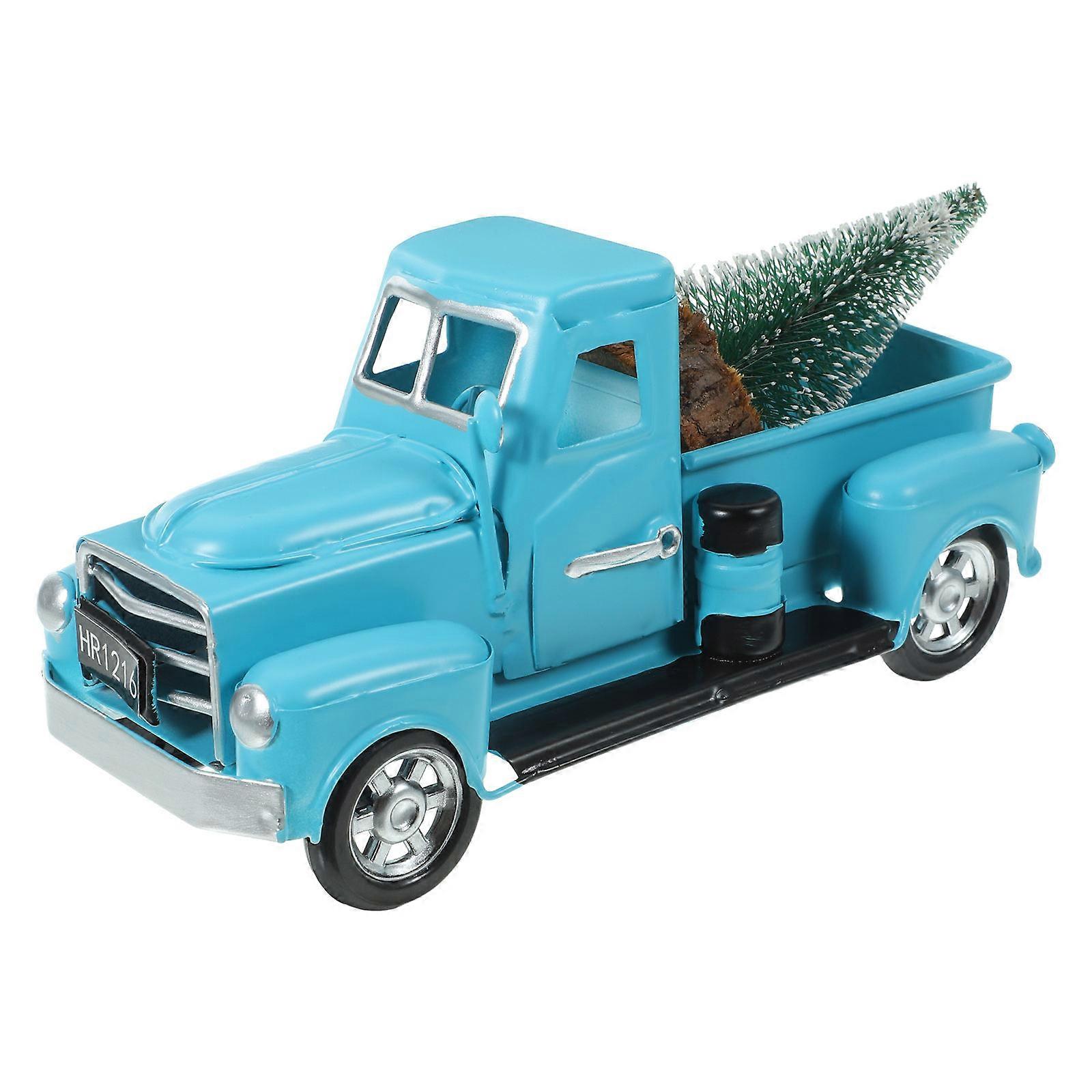 Rustic Style Truck Model With Christmas Tree Decoration For Family Gathering Providing Festive Atmosphere 1 Set