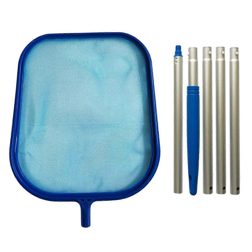6-Piece Swimming Pool Skimmer Net Telescopic Pole Leaf Skimmer Net Swimming Pool Cleaner Supplies H