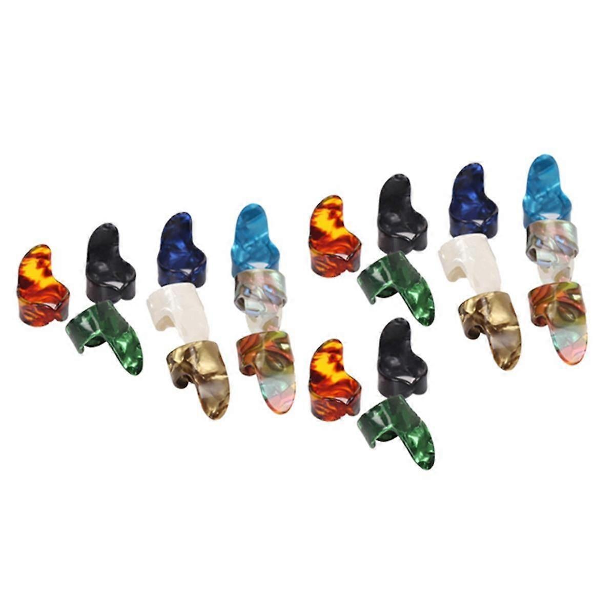 Vingerplectrums, medium, platte duimplectrums, celluloid gitaarvingerplectrums (24 stuks wijsvingerplectrums)