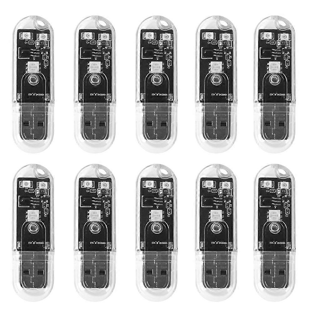 10pcs Smart Voice Lamp USB Voice Lamp USB Lamp AI Air Conditioner Companion Night Light Colorful Night Light