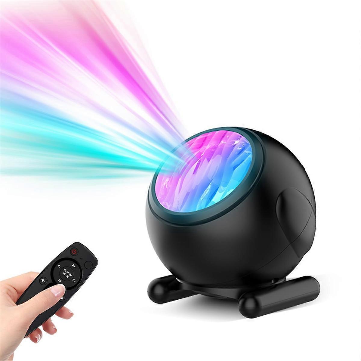 Northern Lights Projector with White Noise & Remote Control-8 Effects, Adjustable Galaxy Bedroom Light, Sleep Aid Timer