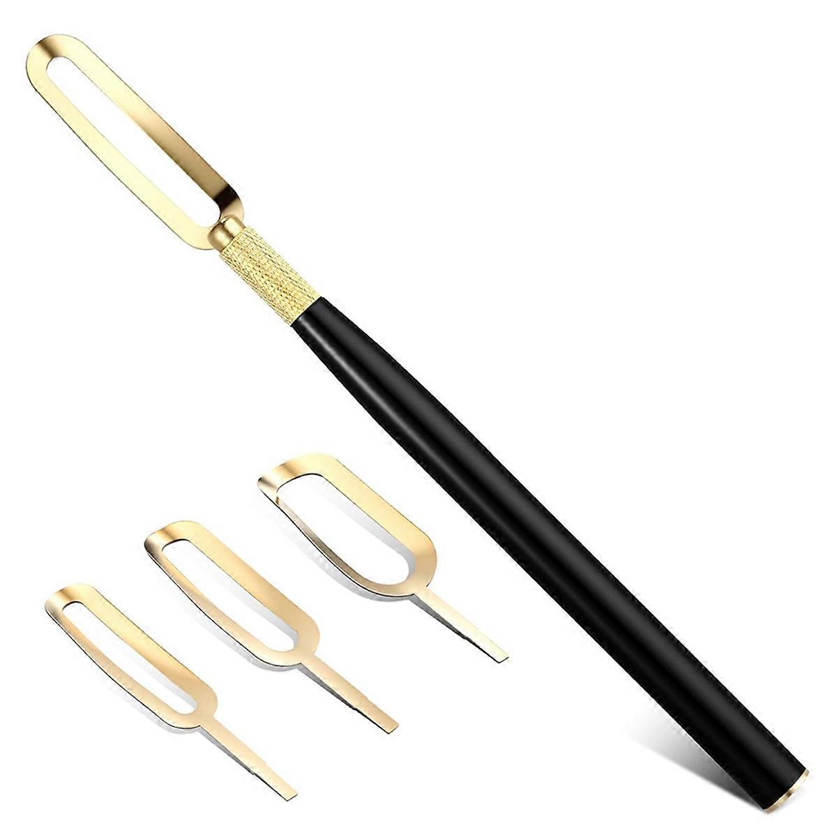 4Pcs Pottery Fluting Tool Kit Clay Ceramics Trimming Tools with 3 Different Fluting Blades Handle for Pottery Works