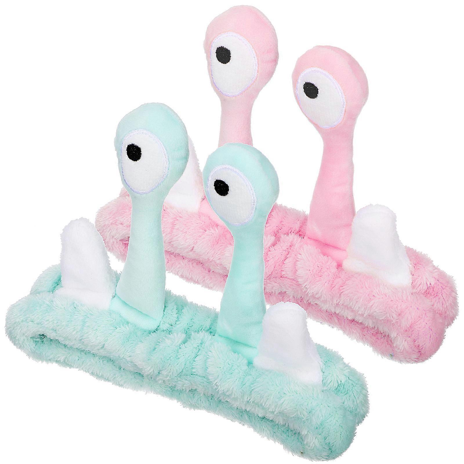 Cute Snail Headband for Washing Face Made of Soft Coral Fleece in Assorted Colors