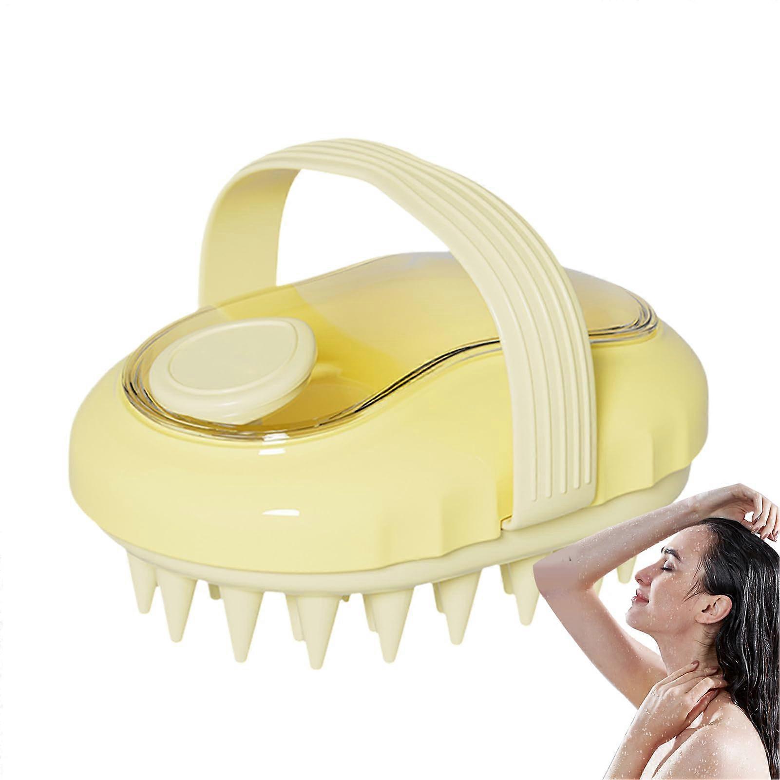 Scalp Massager Brush AntiTangling Deep Cleansing Hair Massager Exfoliator For Stress Relief, Dry And Wet Use, Yellow
