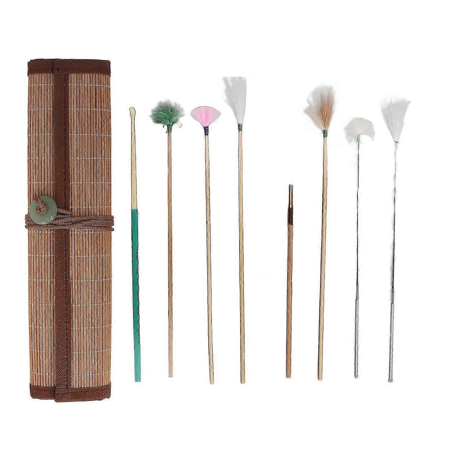 2025 Latest Model 7pcs Ear Clean Feather Kit with Bamboo Mat Deeply Clean Mass...