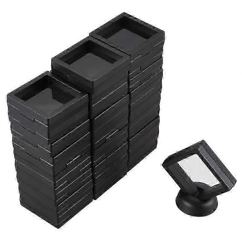 Coin Display Box - Set Of 30 3d Floating Frame Display Holder With Stands For Challenge Coins, Aa M