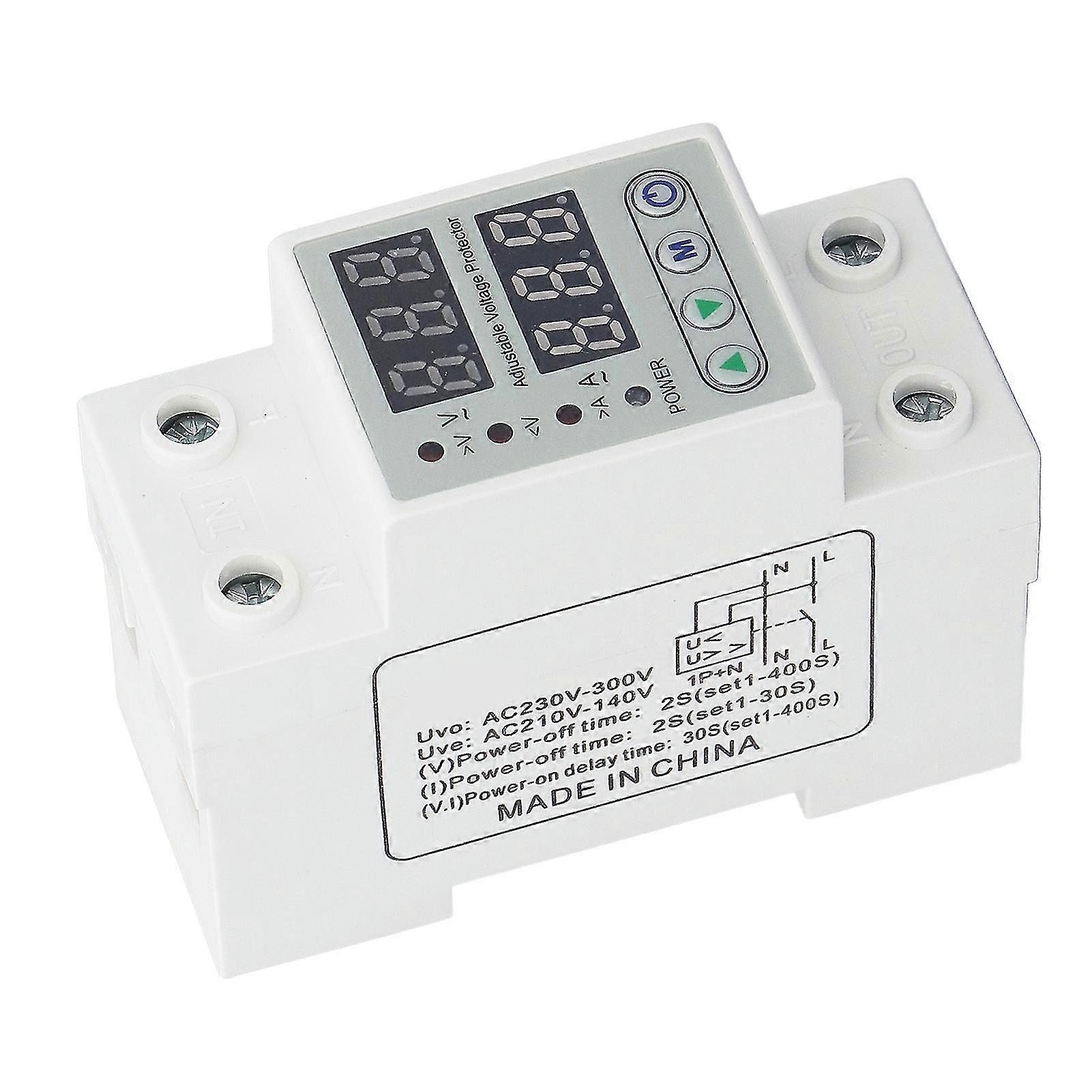 Digital Display 2P Voltage Protector Automatic Reset Under Over Voltage Protective Device AC220V 2025