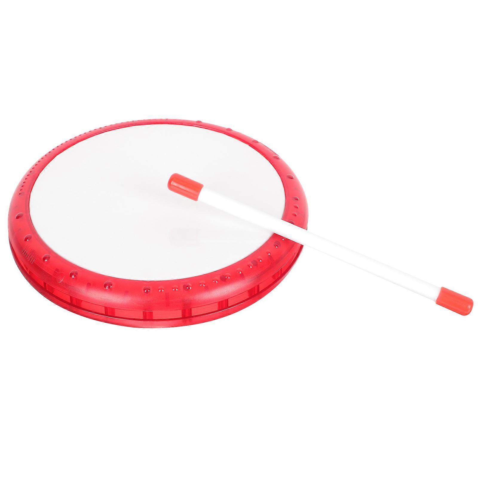 Children Hand Drum for Performance Use with Drum Stick 5Sets Red