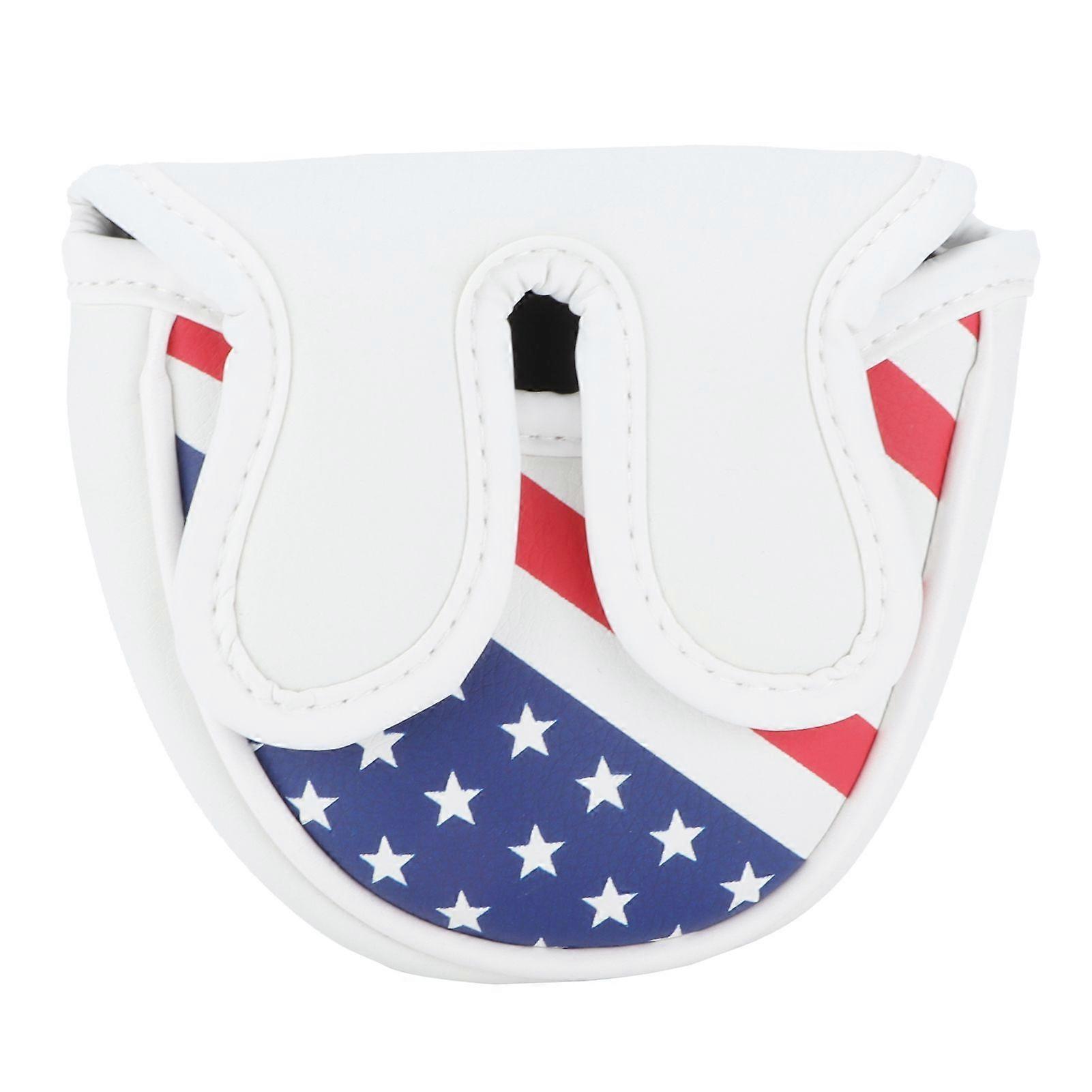 Waterproof PU Golf Mallet Headcover Center Putter Cover Protector with Magnetic Closure(Large Semi circular Double Ears )