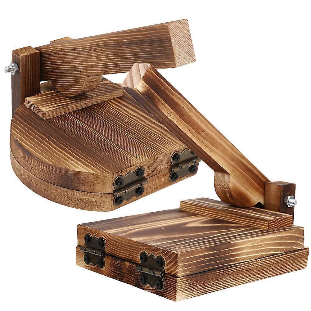 Wooden Dumpling Press Pastry Dough Presser For Cooking Enthusiasts Light Brown Square Shape Dumpling Wrapper Making 2Pcs