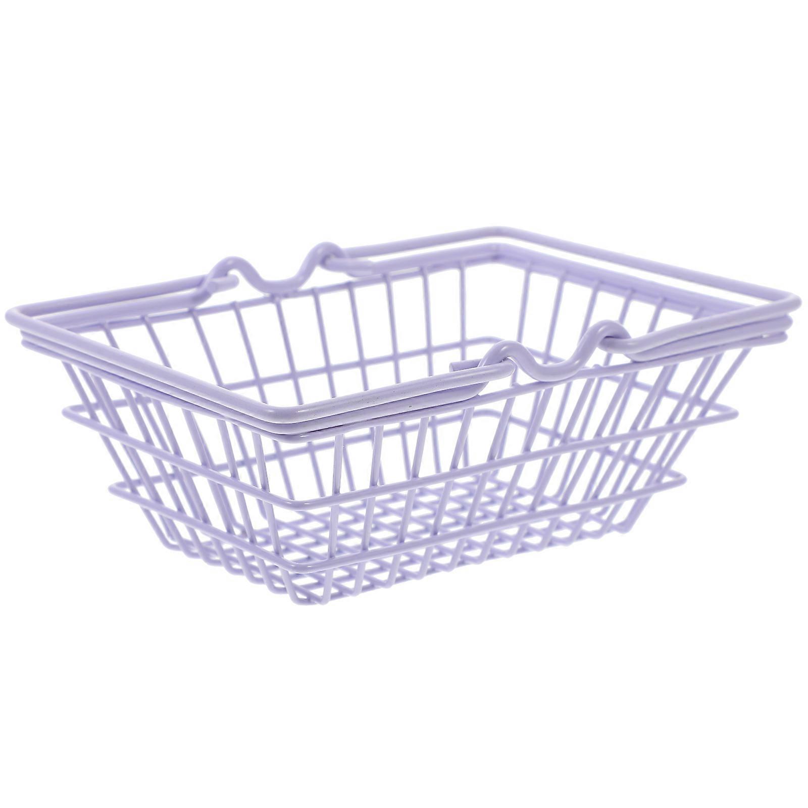 Iron Basket Mini Shopping Basket for Home Use Desktop Storage
