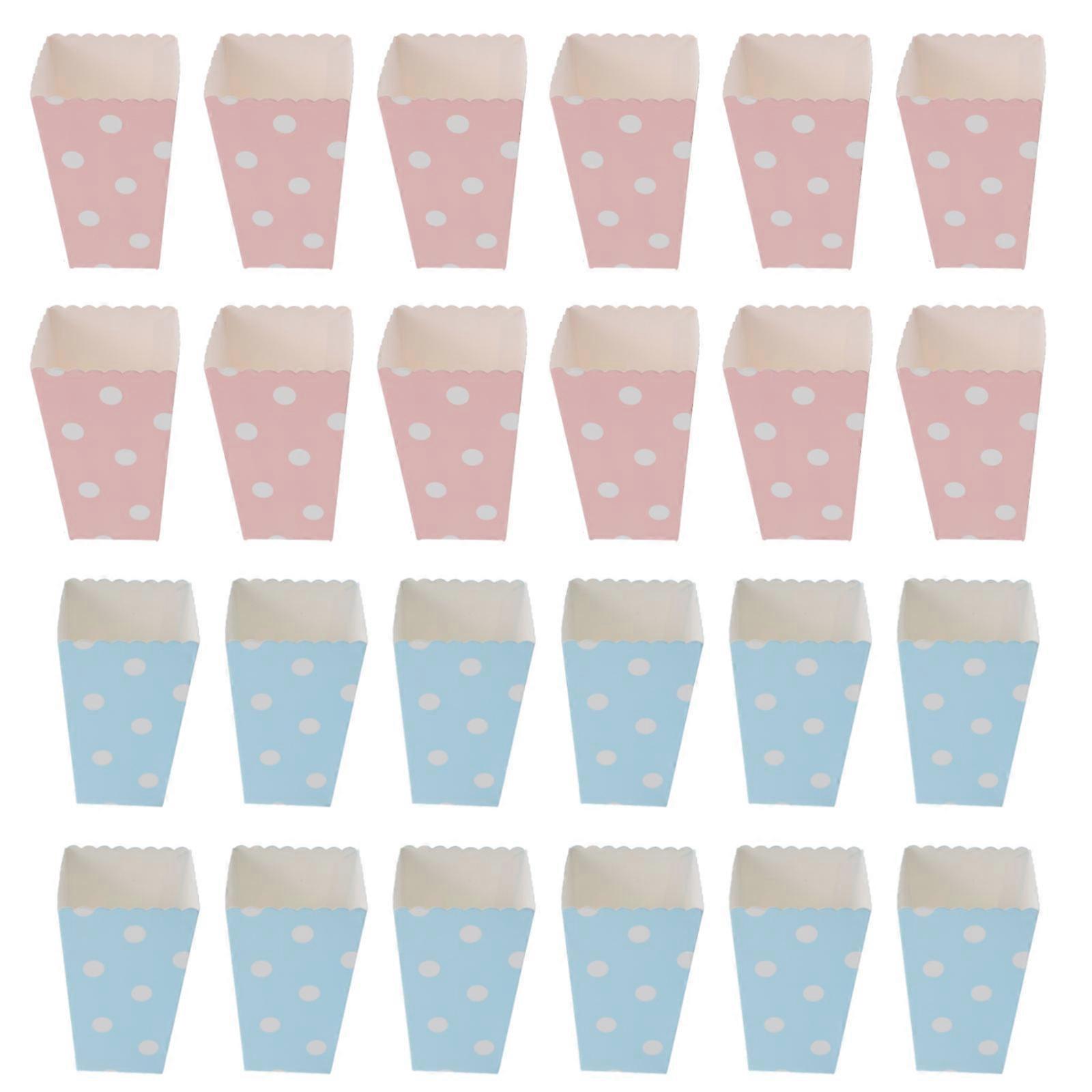 Popcorn Case Snack Container Families Movie Theater Assorted Color Paper Storage 24Pack