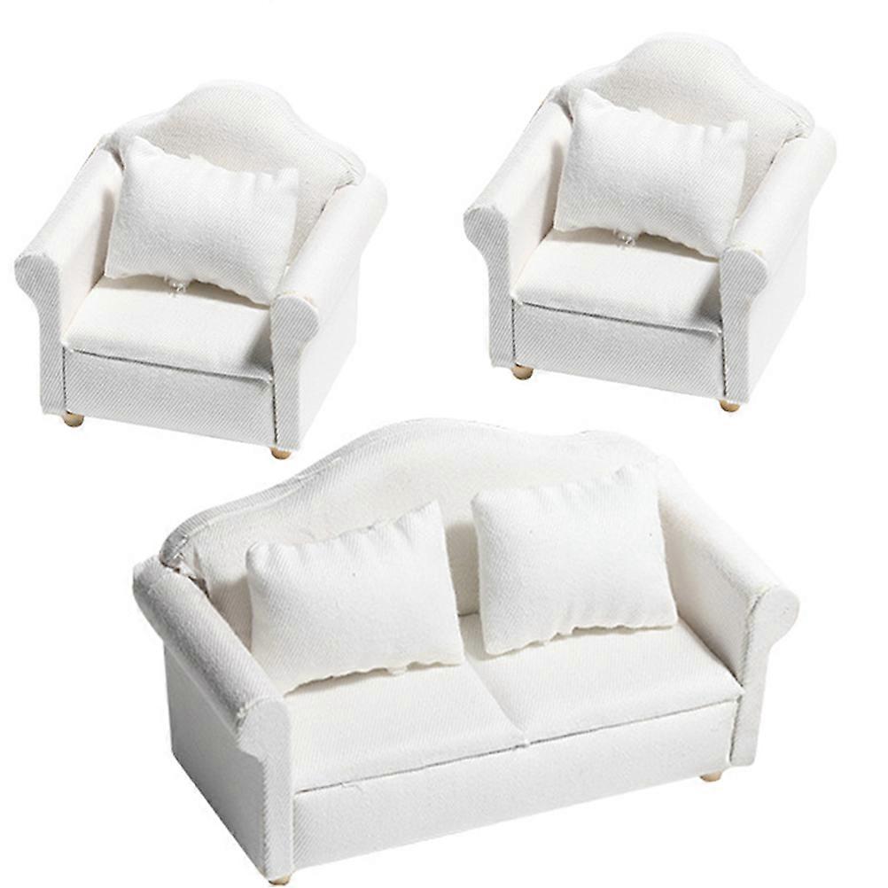 Wwawawu Furniture Miniature Doll House Sofa Set for Decoration Use 1Set
