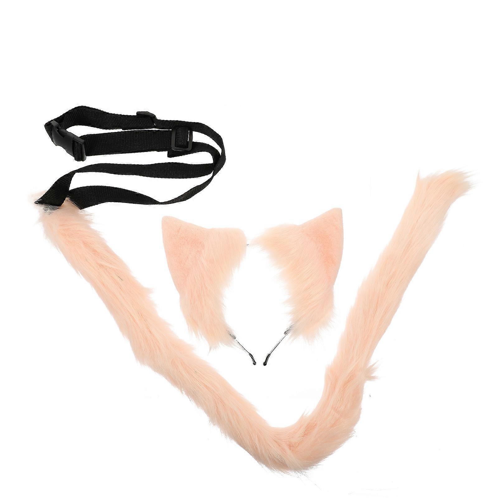 Cat Ear Headband and Tail Costume Set for Carnival and Party Use 1Set