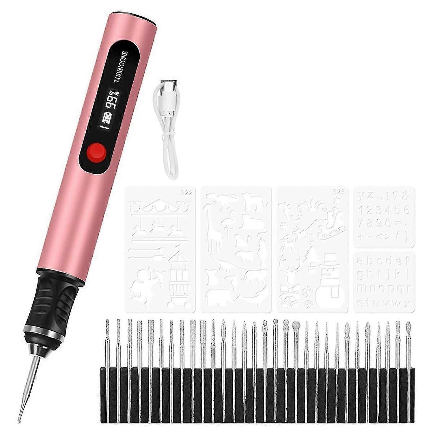 Engraving Pen,for Artists & DIYers - Engrave 50+ Surfaces - Beginner Friendly - Rechargeable - 30 Bi