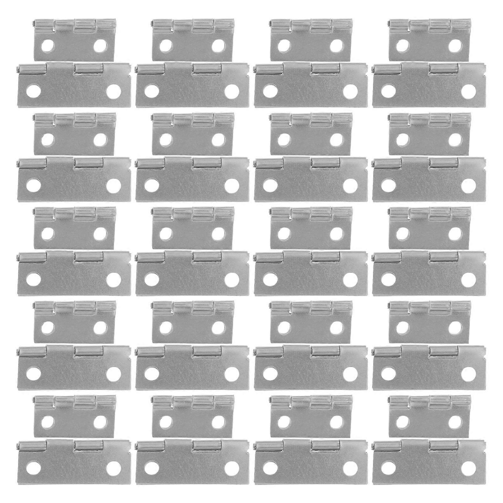 Small Hinges for Wooden Boxes Silver Iron Storage Function for Jewelry Boxes 60Set