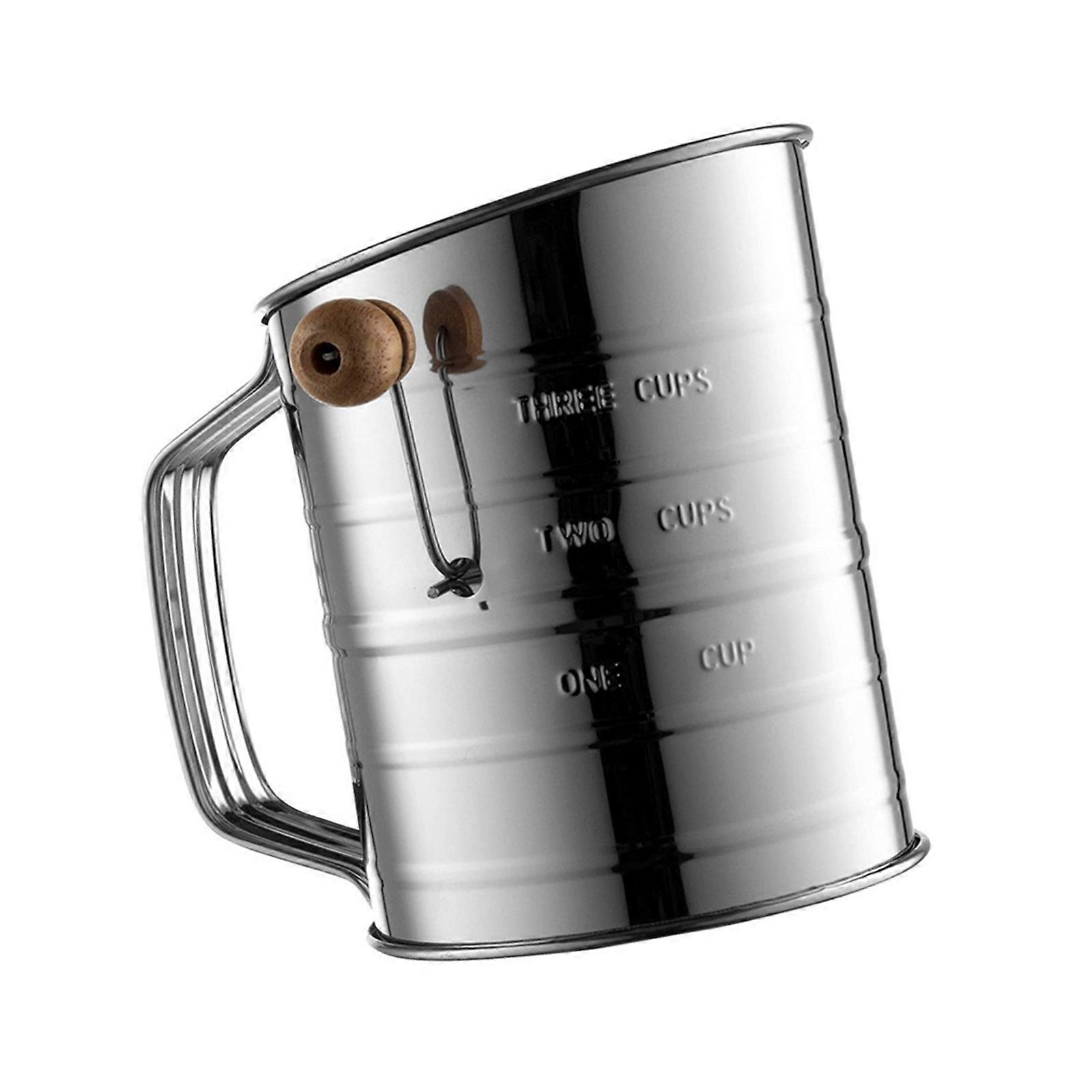 High Capacity 3 Cup Flour Sifter For Baking Enthusiasts Stainless Steel Sieve Ergonomic Handle Flour Strainer Multicolor